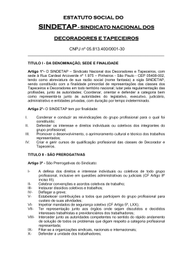 Estatuto do Sindicato - Sindicato Nacional dos Decoradores e