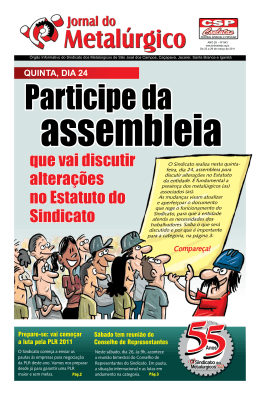 Vers&atilde;o em PDF - Sindicato dos Metal&uacute;rgicos de S&atilde;o Jos&eacute; dos