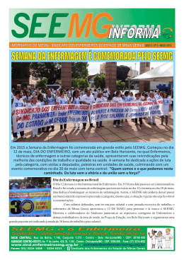 SEEMG participa da divulga&ccedil;&atilde;o de pesquisa sobre enfermagem