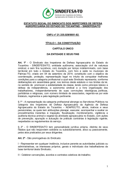 ESTATUTO SOCIAL DO SINDICATO DOS INSPETORES DE