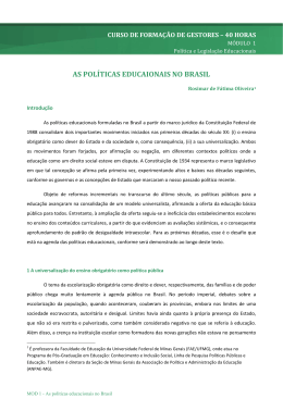 artigo As pol&iacute;ticas educacionais no Brasil