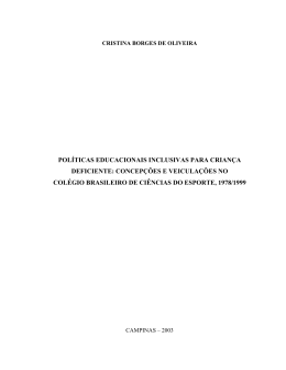 POLÍTICAS EDUCACIONAIS INCLUSIVAS PARA CRIANÇA