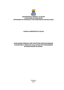 AVALIAÇÃO PÚBLICA DE POLÍTICAS EDUCACIONAIS: