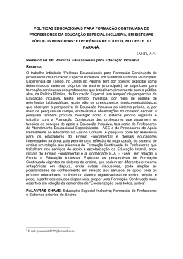 políticas educacionais para formação continuada de professores da