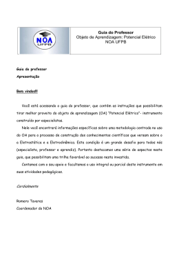 Guia do Professor Objeto de Aprendizagem: Potencial El&eacute;trico NOA