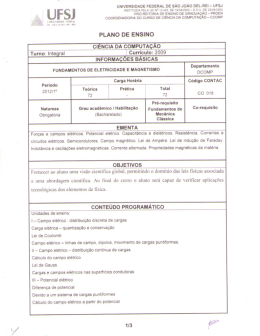 Fundamentos de Eletricidade e Magnetismo - dcomp