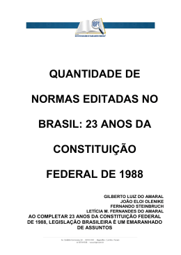 quantidade de normas editadas no brasil: 23 anos da