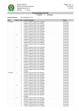 Programação por dia - Tribunal Regional Eleitoral do Rio Grande do