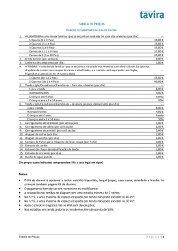 Tabela de Preços