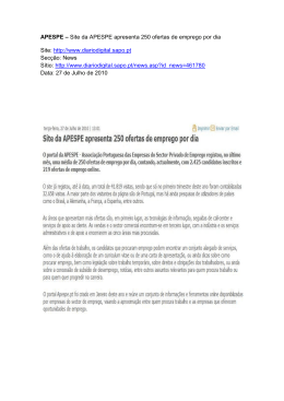 APESPE &ndash; Site da APESPE apresenta 250 ofertas de emprego por