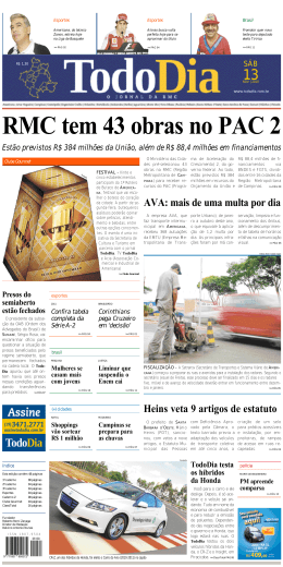 AVA: mais de uma multa por dia Heins veta 9 artigos de estatuto