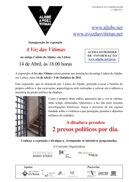 2 presos pol&iacute;ticos por dia. - Exposi&ccedil;&atilde;o A Voz das V&iacute;timas