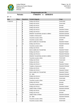 Programação por dia Período: 17/08/2010 à 30/09/2010