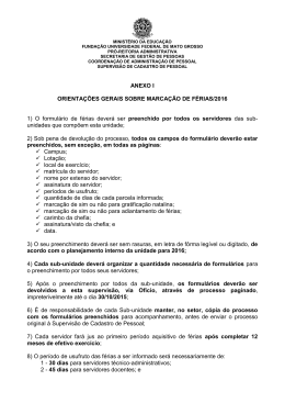 Anexo I - Orienta&ccedil;&otilde;es sobre as f&eacute;rias