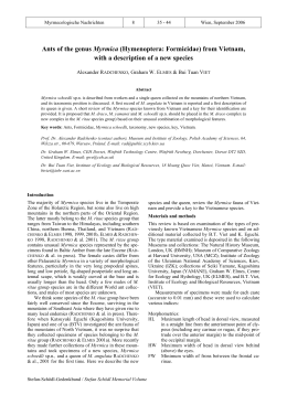 Ants of the genus Myrmica (Hymenoptera: Formicidae