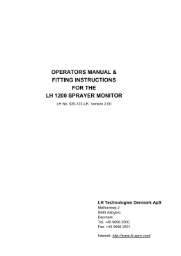 TeeJet LH1200 Sprayer Monitor Manual_UK