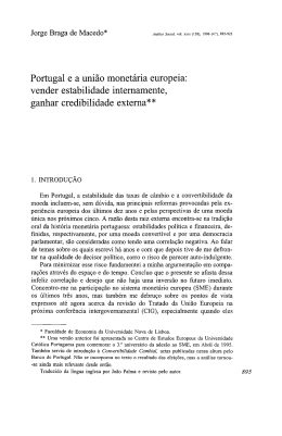 Portugal e a uni&atilde;o monet&aacute;ria europeia: vender