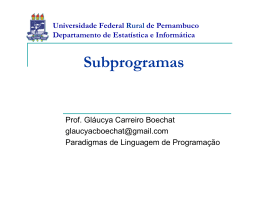 Subprogramas - Centro de Informática da UFPE