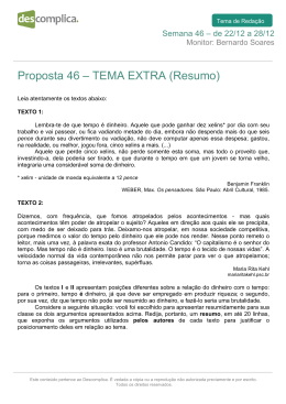 Proposta 46 – TEMA EXTRA (Resumo)