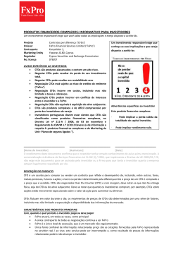 produtos financeiros complexos: informativo para investidores