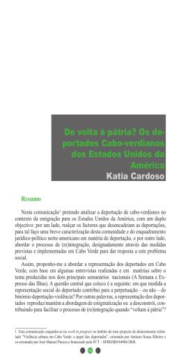 De volta &agrave; p&aacute;tria? Os de- portados Cabo-verdianos dos