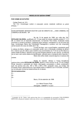 MODELOS DE QUEIXA-CRIME1 POR CRIME DE ESTUPRO
