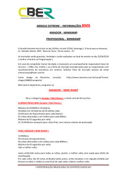 ARNOLD EXTREME &ndash; INFORMA&Ccedil;&Otilde;ES BMX AMADOR