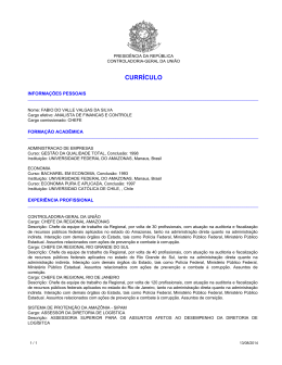 Curr&iacute;culo dos servidores - Controladoria