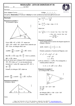 RESOLU&Ccedil;&Atilde;O LISTA 05 - Col&eacute;gio MilleniumClasse