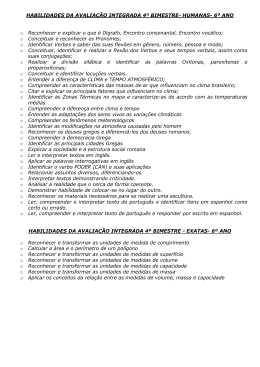 Habilidades do 6&deg; ano