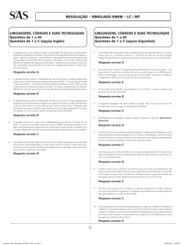 RESOLU&Ccedil;&Atilde;O &ndash; SIMULADO ENEM &ndash; LC / MT