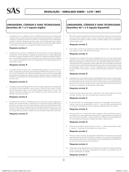 RESOLU&Ccedil;&Atilde;O &ndash; SIMULADO ENEM &ndash; LCST / MST