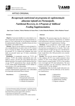 Recupera&ccedil;&atilde;o nutricional em programa de suplementa&ccedil;&atilde;o alimentar