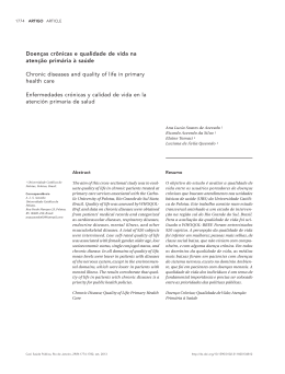 Doenças crônicas e qualidade de vida na atenção