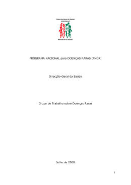 Programa Nacional das Doen&ccedil;as Raras
