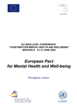 Pacto Europeu para a Sa&uacute;de Mental e Bem