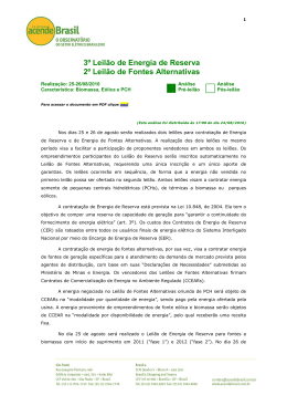 Análise Pré-leilão - Instituto Acende Brasil