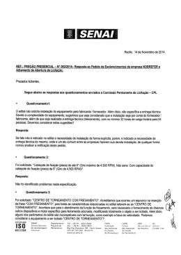 Resposta ao Pedido de Esclarecimentos da empresa NOBRE