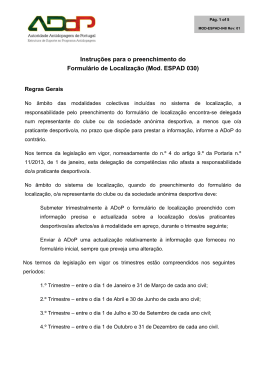 Instruções para o preenchimento do Formulário de