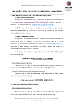 INSTRU&Ccedil;&Otilde;ES PARA O PREENCHIMENTO E ENVIO DOS