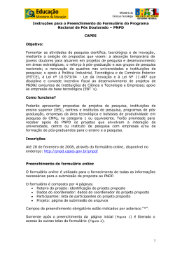 Instru&ccedil;&otilde;es para o Preenchimento do Formul&aacute;rio do Programa