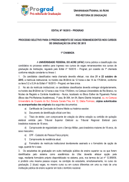 Edital de Convoca&ccedil;&atilde;o - Universidade Federal do Acre