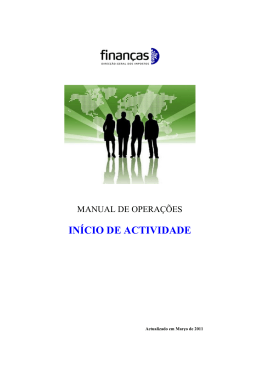 IN&Iacute;CIO DE ACTIVIDADE - Portal das Finan&ccedil;as