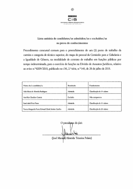 Procedimento concursal comum para o preenchimento de um