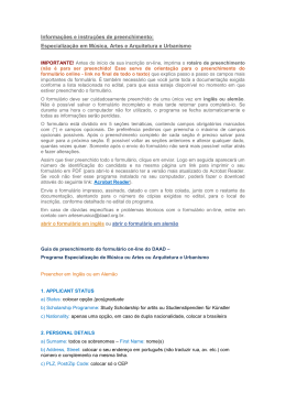 Informa&ccedil;&otilde;es e instru&ccedil;&otilde;es de preenchimento: Especializa&ccedil;&atilde;o