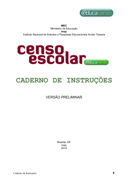 (Caderno de Instruções 2014 - Versão Preliminar)