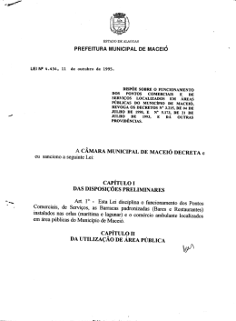 Lei n&ordm; 4454 de 11/10/95 - C&acirc;mara Municipal de Macei&oacute;