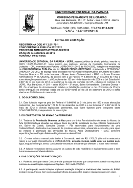 Concorr&ecirc;ncia P&uacute;blica 002/2012