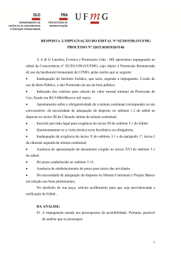 Resposta a Impugna&ccedil;&atilde;o - Universidade Federal de Minas Gerais