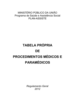 tabela própria de procedimentos médicos e paramédicos